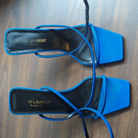 SAINT LAURENT Baliqua Sandals Blue Size 36.5 - Picture 6 of 14
